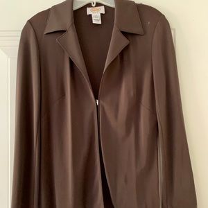 Talbots Mocha Rayon, Spandex Shacket Size Petite 0
